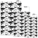 Black Whale Pattern Area Rug