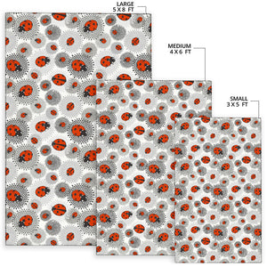 Ladybug Pattern Print Design 05 Area Rug
