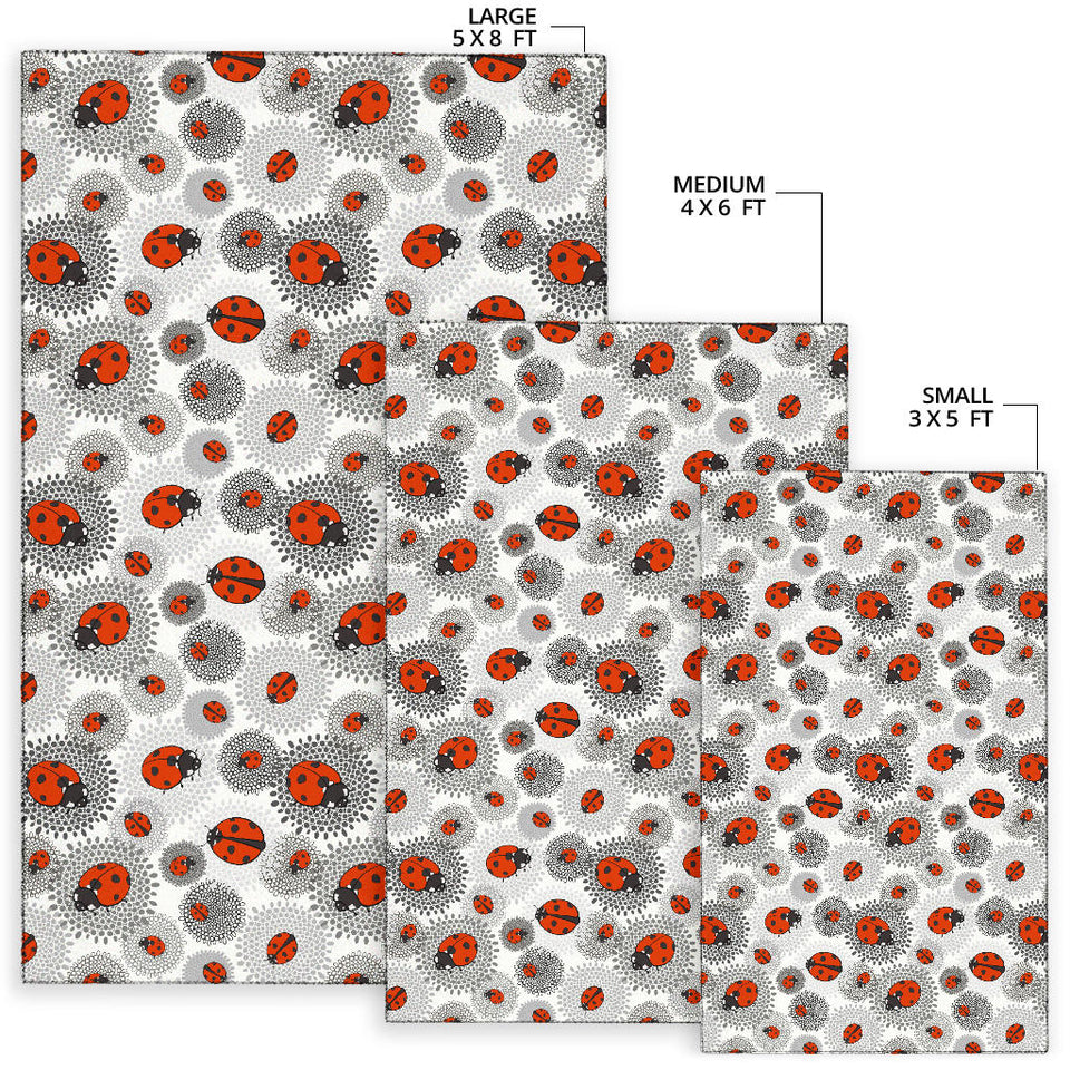 Ladybug Pattern Print Design 05 Area Rug