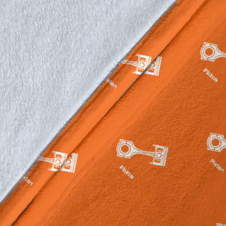 Engine Piston Orange Background Pattern Print Design 05 Premium Blanket