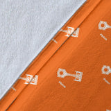 Engine Piston Orange Background Pattern Print Design 05 Premium Blanket
