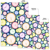 Colorful Clock Background Area Rug