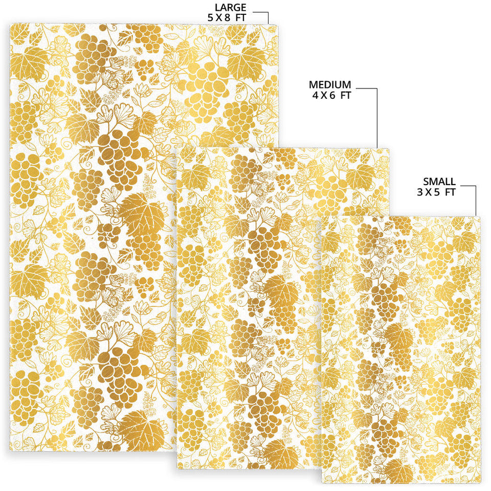 Gold Grape Pattern Area Rug