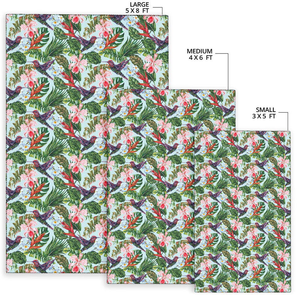 Hummingbird Pattern Print Design 05 Area Rug