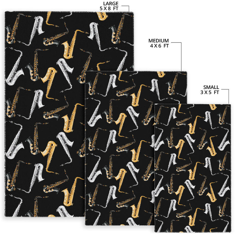 Saxophone Design Pattern Area Rug