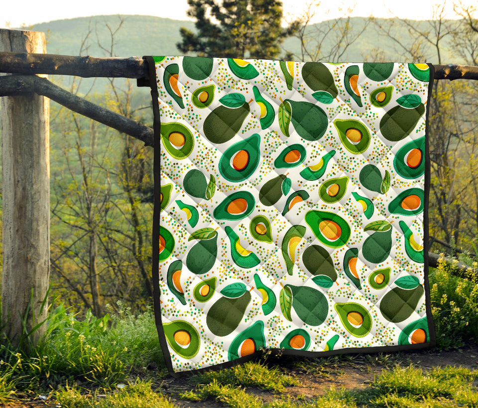 Avocado Design Pattern Premium Quilt