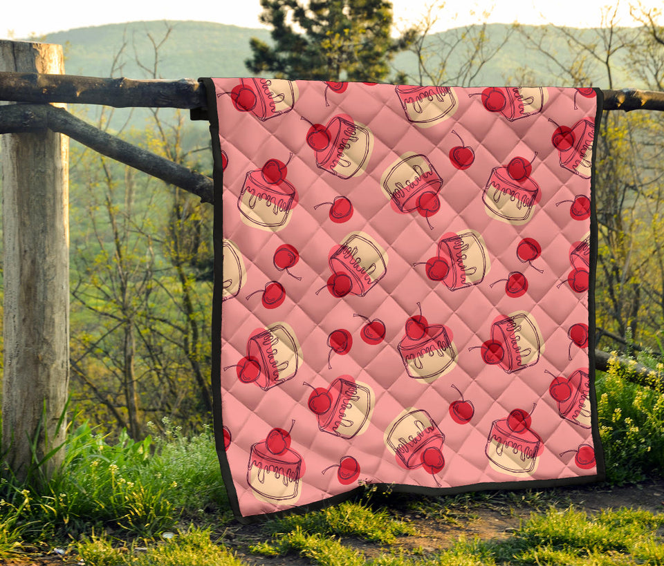 Cake Cherry Pattern Premium Quilt