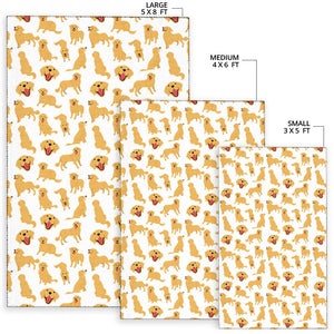 Golden Retriever Pattern Print Design 05 Area Rug