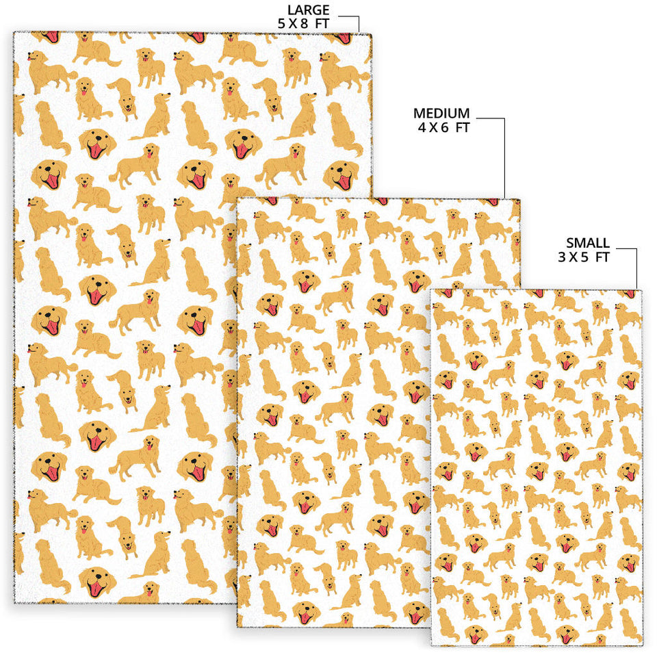 Golden Retriever Pattern Print Design 05 Area Rug