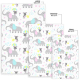 Cute Elephant Mouse Pattern Area Rug