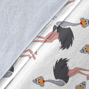 Ostrich Pattern Print Design 02 Premium Blanket