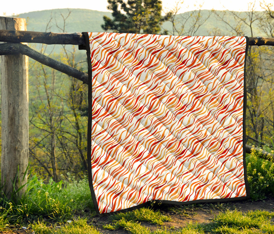 Fire Flame Watercolor Pattern Premium Quilt