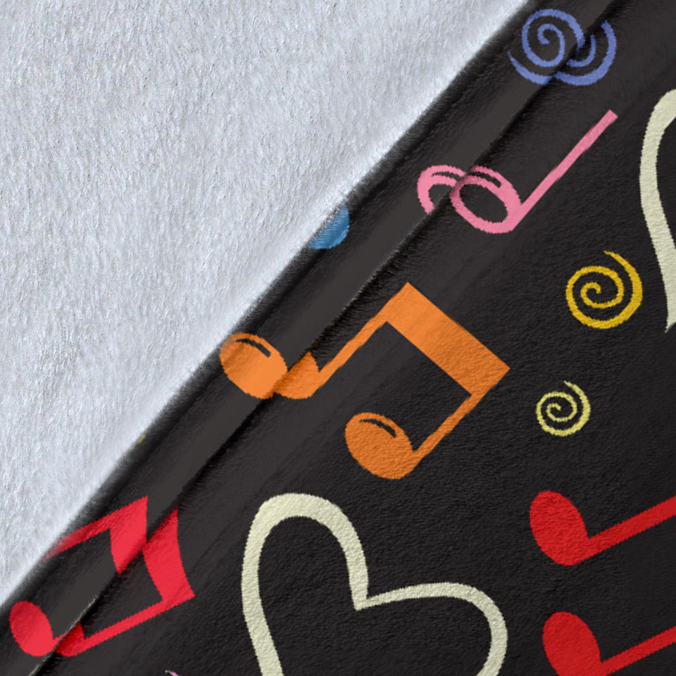 Music Notes Pattern Print Design 02 Premium Blanket