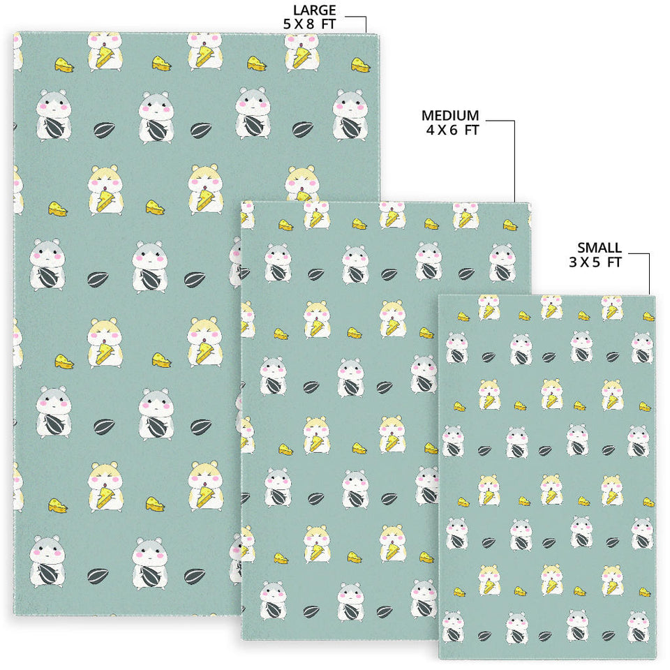 Cute Hamster Cheese Pattern Area Rug