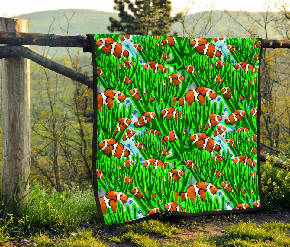 Clown Fish Pattern Print Design 01 Premium Quilt