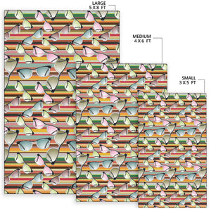 Sun Glasses Pattern Print Design 02 Area Rug