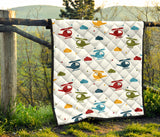 Colorful Helicopter Pattern Premium Quilt