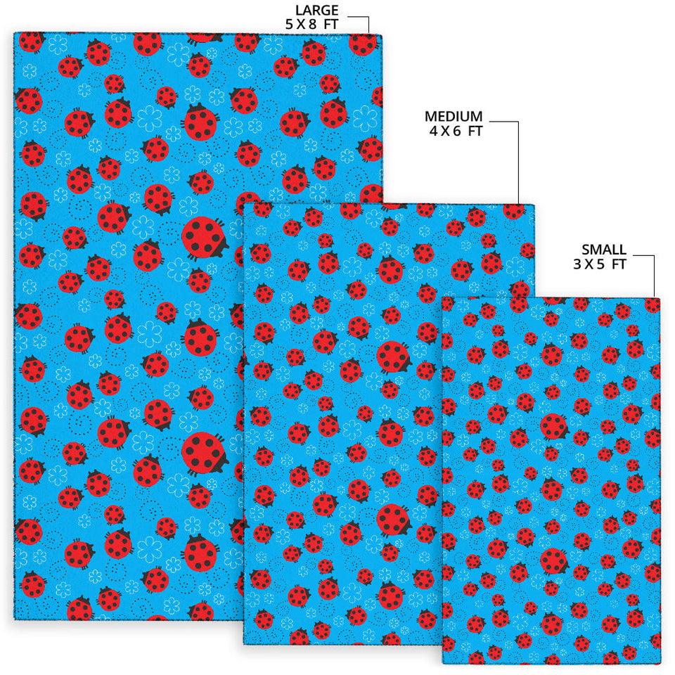 Ladybug Pattern Print Design 02 Area Rug