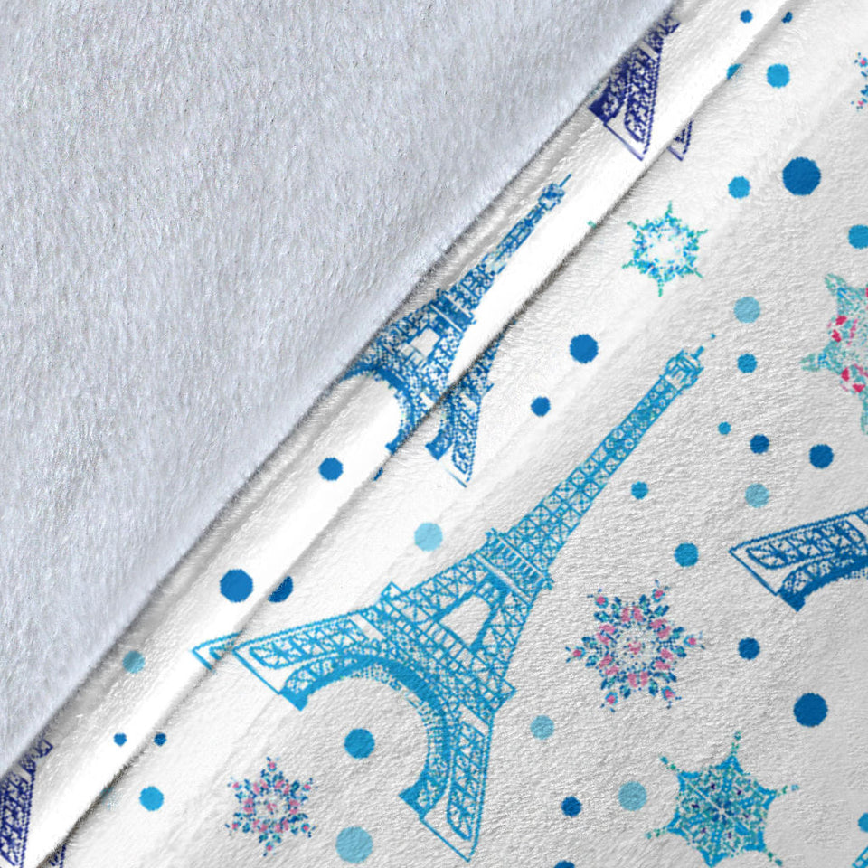 Eiffel Tower Pattern Print Design 01 Premium Blanket