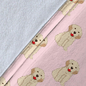 Golden Retriever Pattern Print Design 02 Premium Blanket