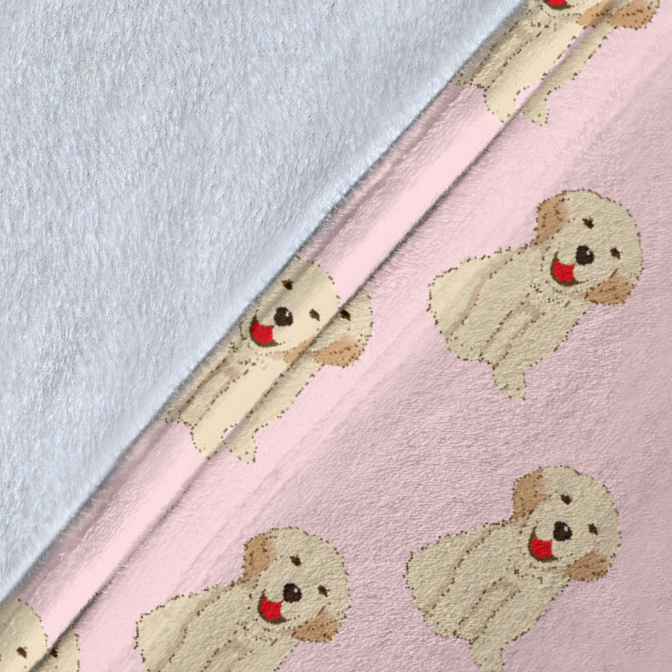 Golden Retriever Pattern Print Design 02 Premium Blanket