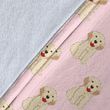 Golden Retriever Pattern Print Design 02 Premium Blanket