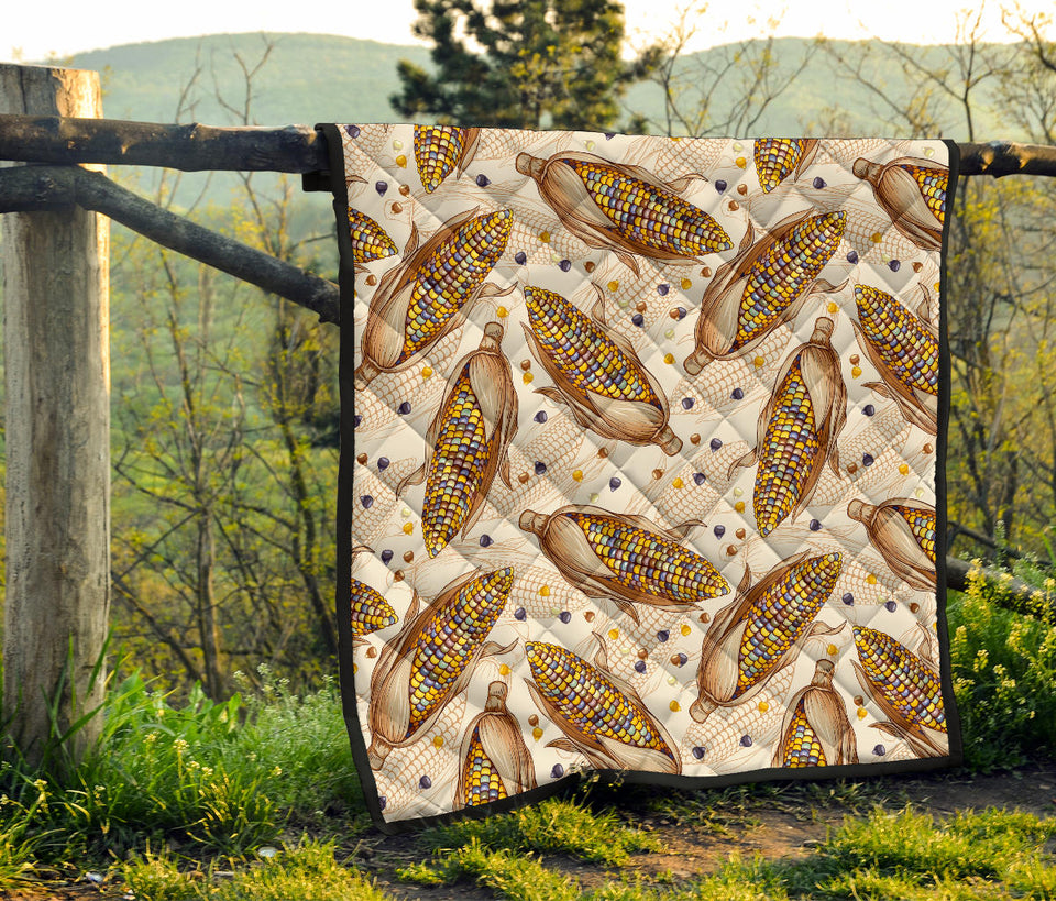 Corn Pattern Print Design 03 Premium Quilt