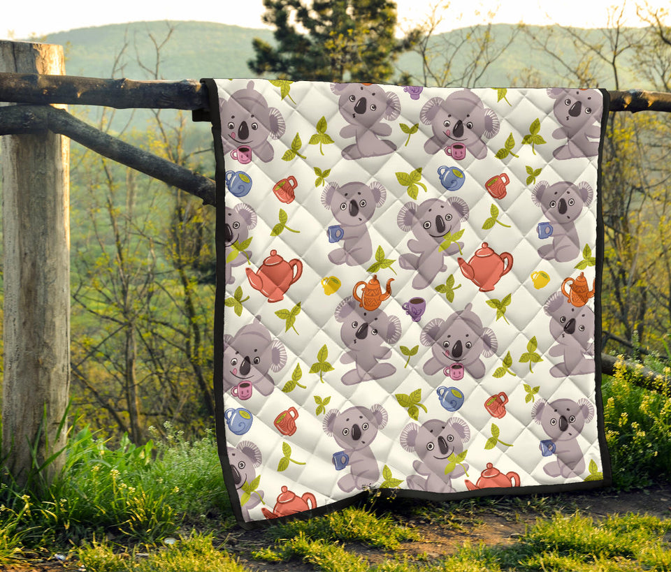 Cute Koalas Teapots Tea Premium Quilt