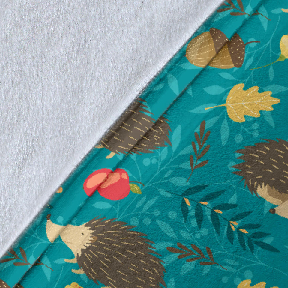 Hedgehog Pattern Print Design 01 Premium Blanket