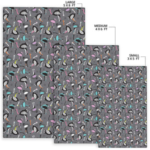 Ostrich Pattern Print Design 01 Area Rug