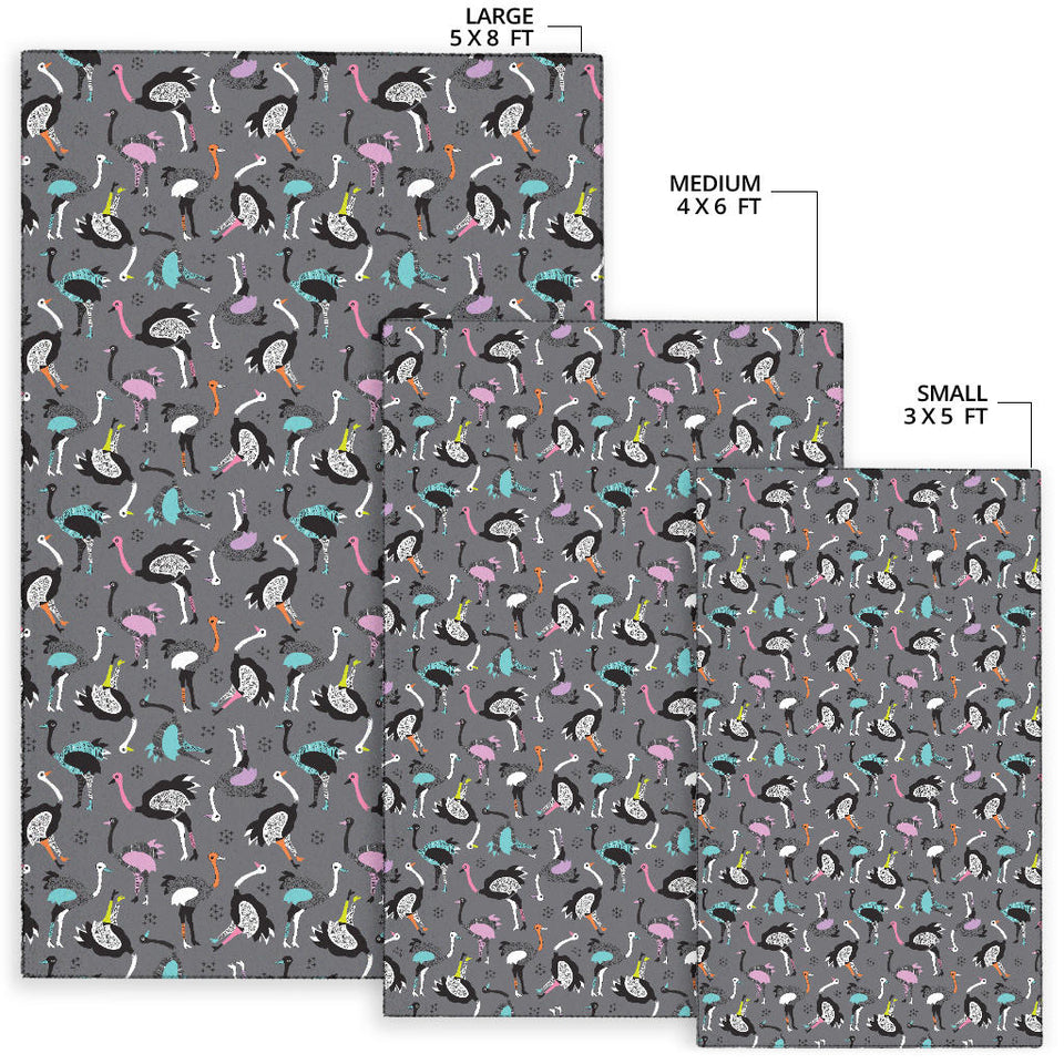 Ostrich Pattern Print Design 01 Area Rug