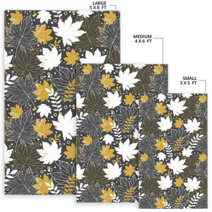 Beautiful Gold Autumn Maple Leaf Pattern Area Rug