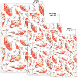 Watercolor Koi Fish Carp Fish Pattern Area Rug