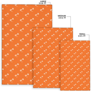 Engine Piston Orange Background Pattern Print Design 05 Area Rug