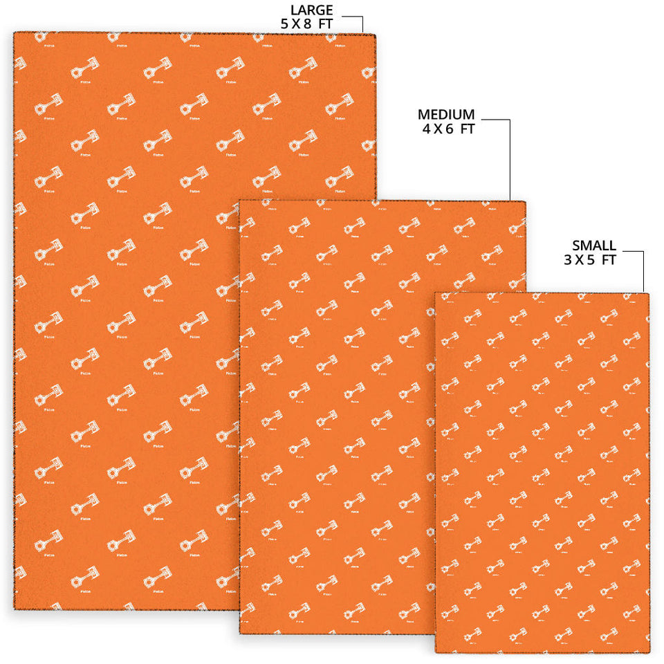 Engine Piston Orange Background Pattern Print Design 05 Area Rug