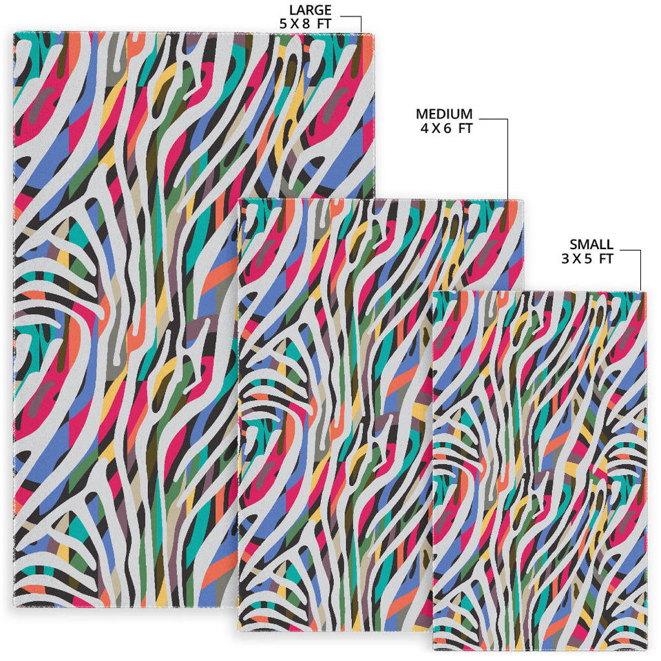 Colorful Zebra Skin Pattern Area Rug