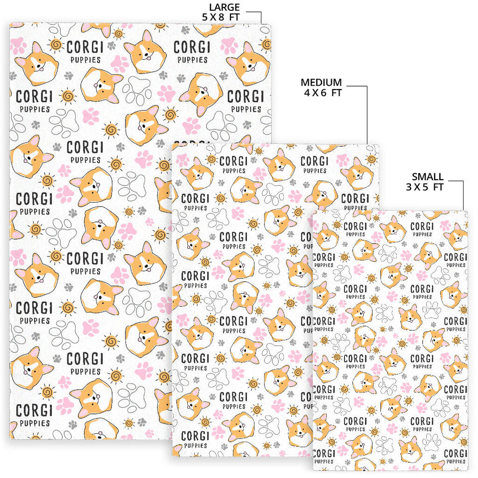 Corgi Dog Pattern Area Rug