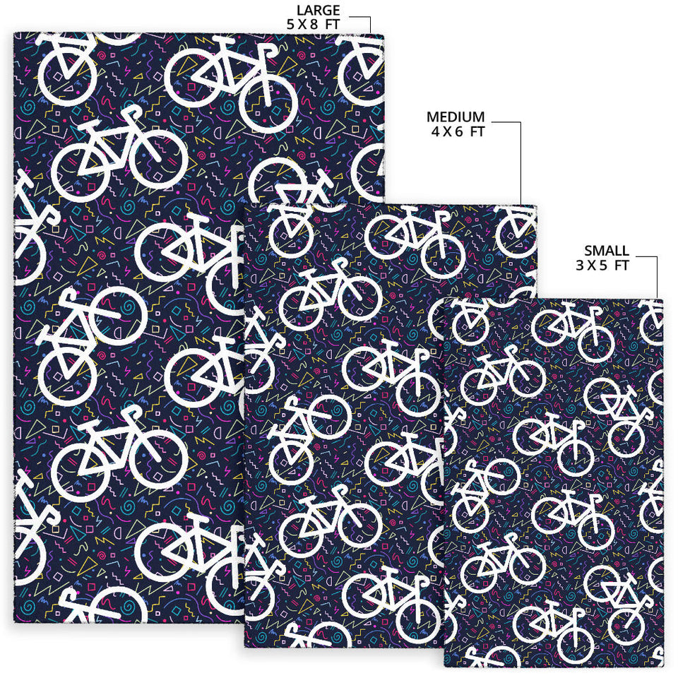 Bicycle Pattern Print Design 03 Area Rug
