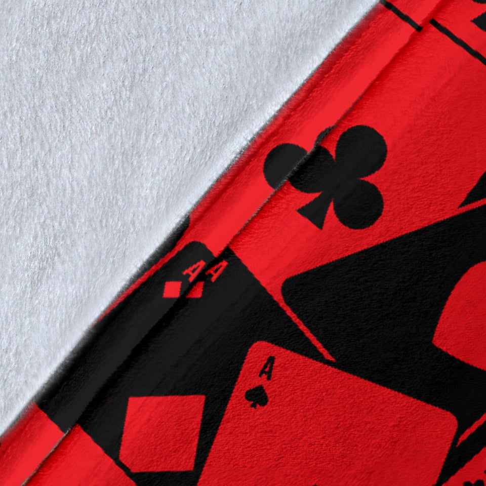 Casino Cards Suits Pattern Print Design 02 Premium Blanket