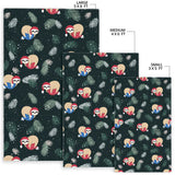 Cute Sloths Sleeping Christmas Ball Santa Hat Pattern Area Rug