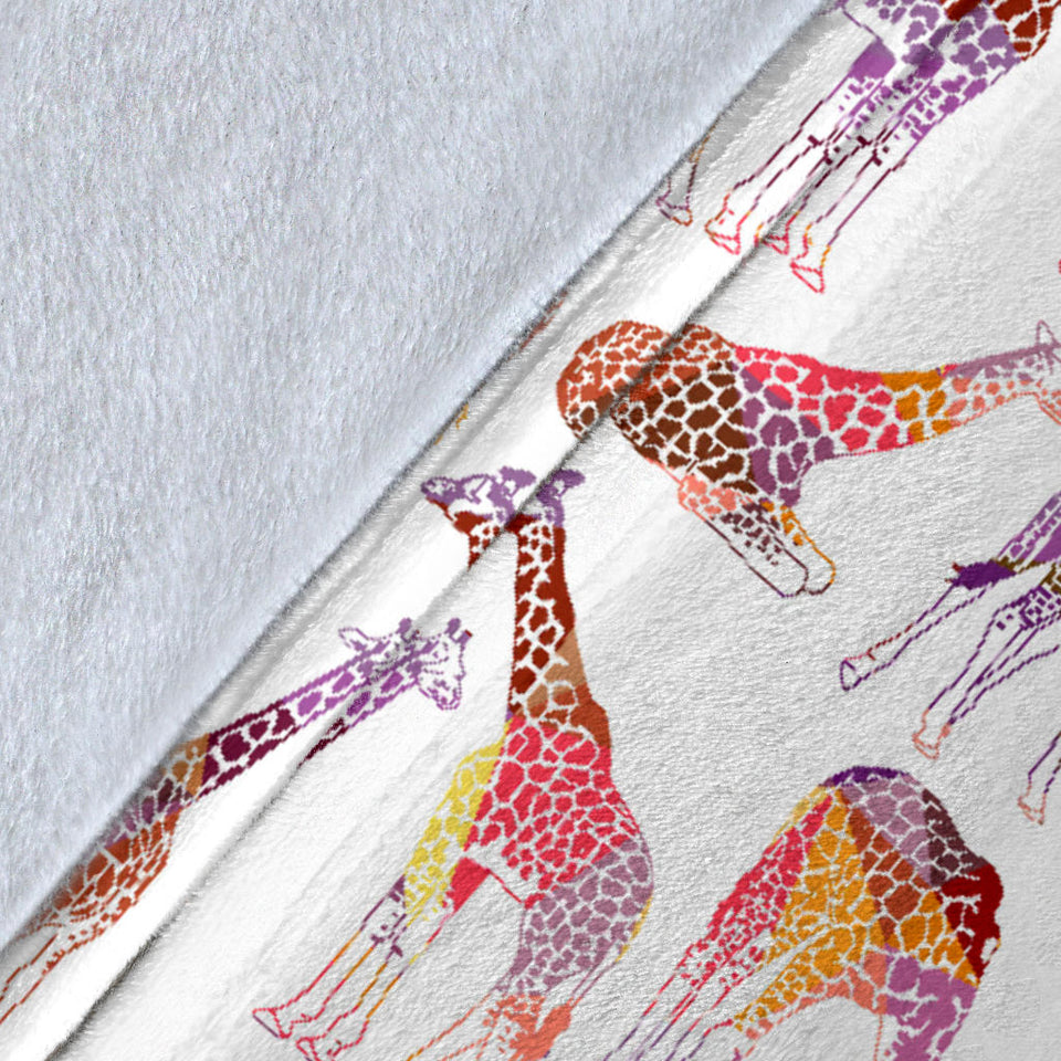 Giraffe Pattern Print Design 02 Premium Blanket