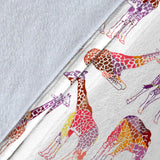 Giraffe Pattern Print Design 02 Premium Blanket