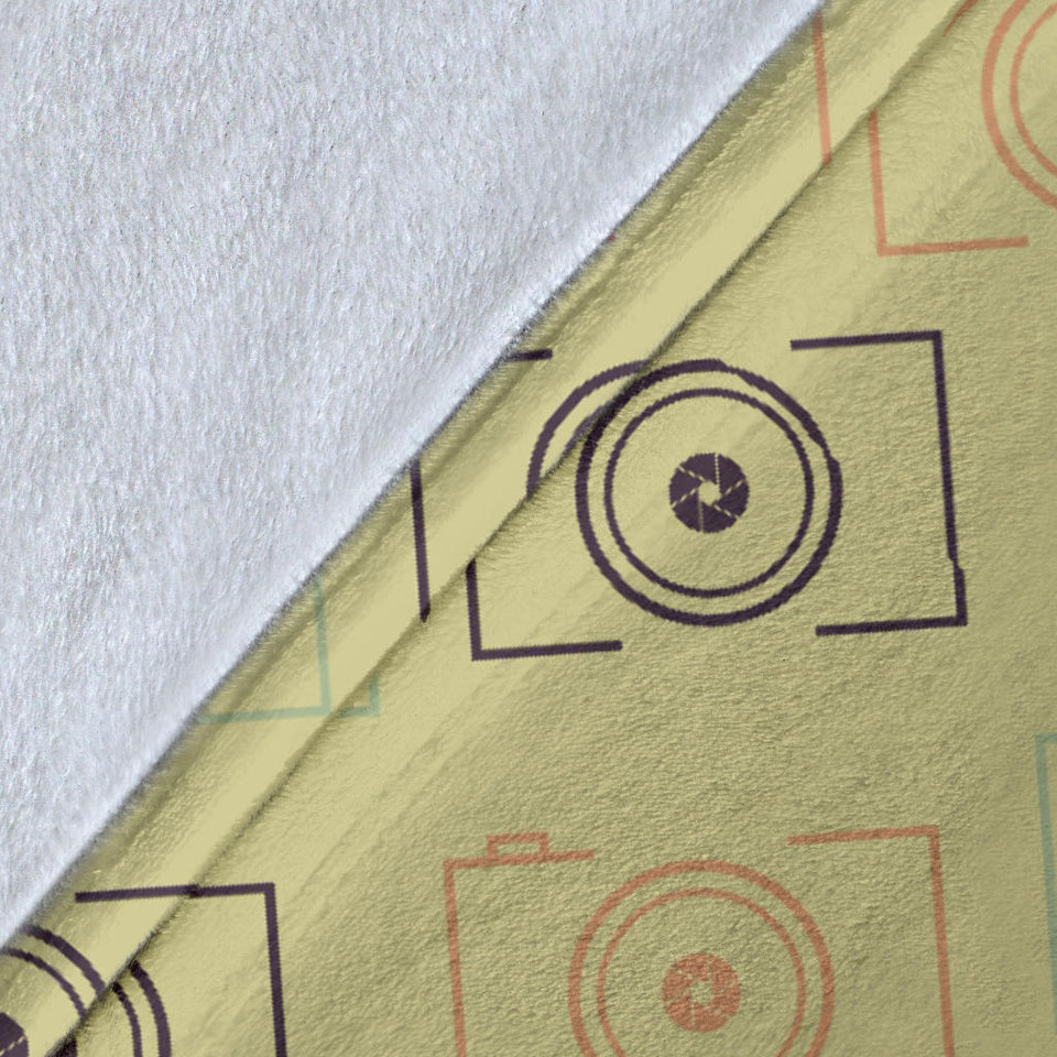 Camera Pattern Print Design 01 Premium Blanket