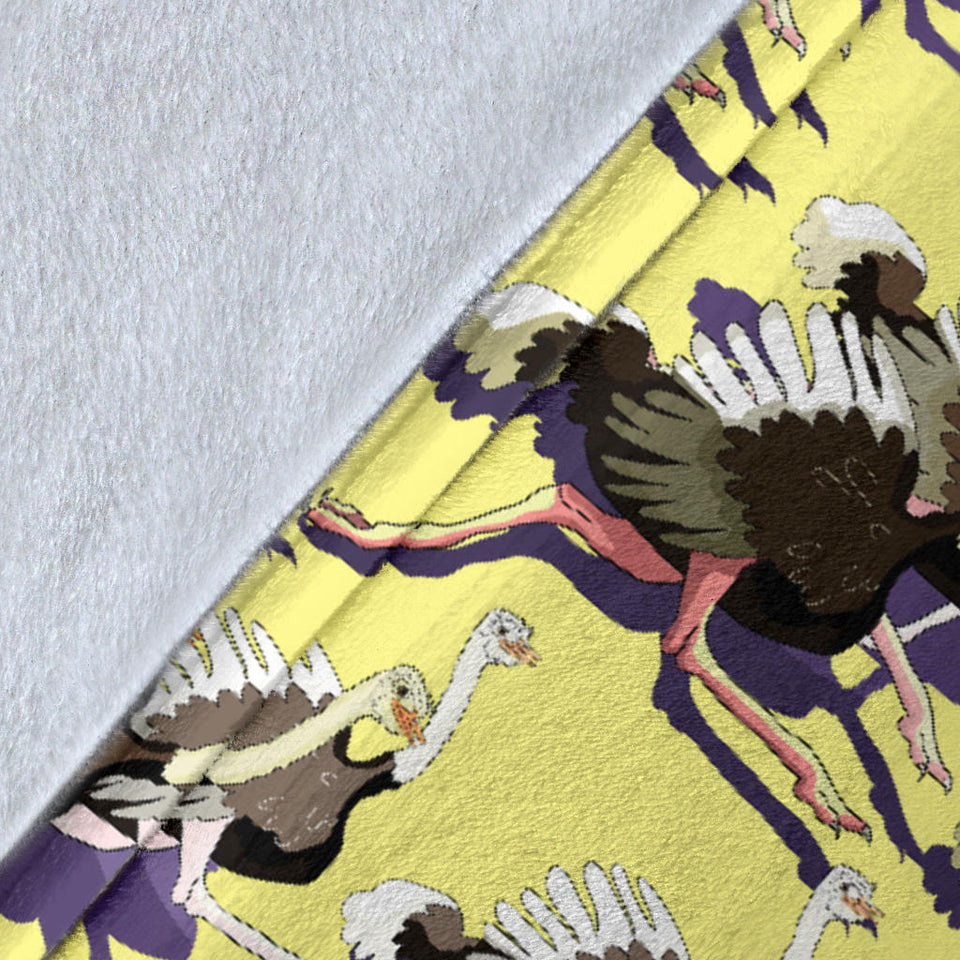 Ostrich Pattern Print Design 04 Premium Blanket