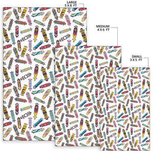Skate Board Pattern Print Design 05 Area Rug