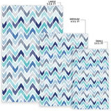Zigzag  Chevron Blue Pattern Area Rug