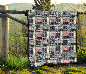 Skate Board Pattern Print Design 04 Premium Quilt