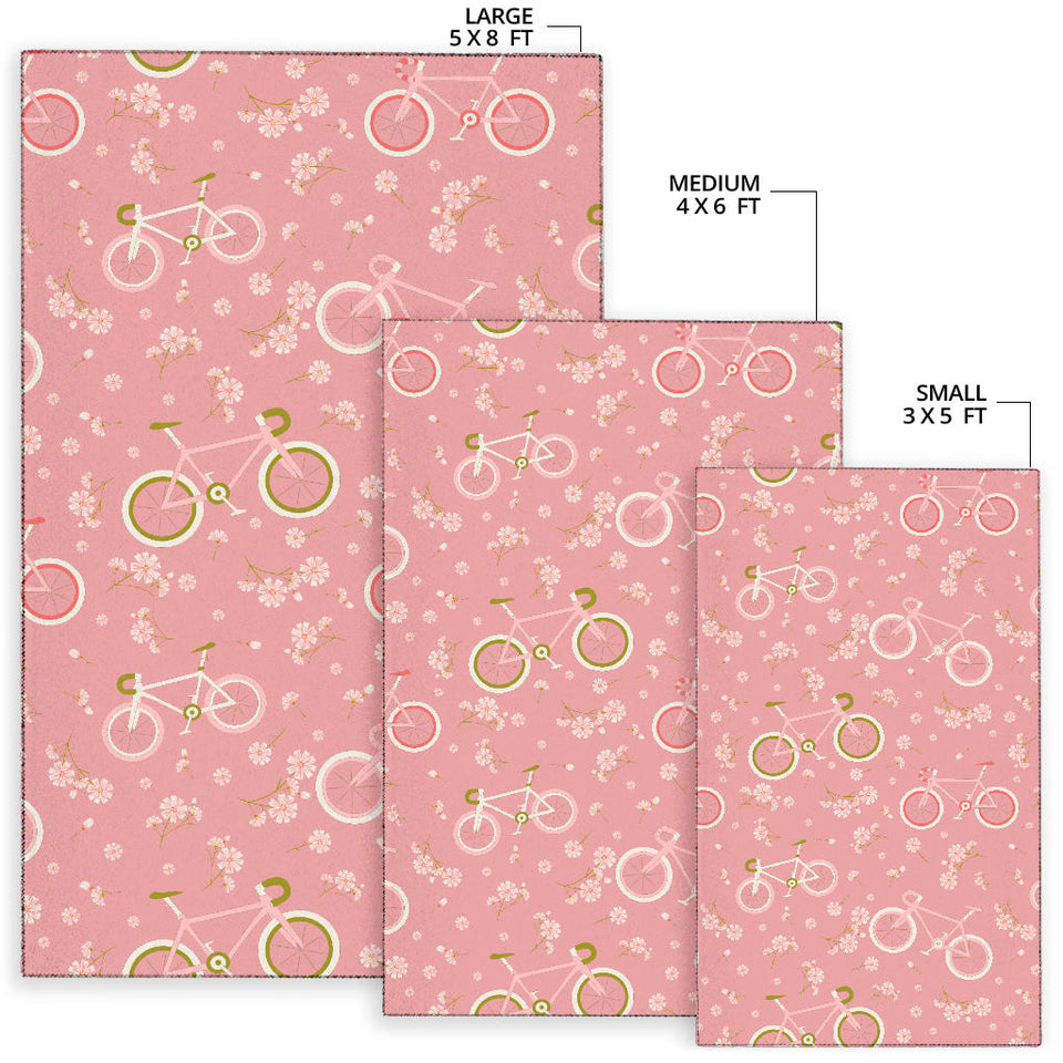 Bicycle Pattern Print Design 02 Area Rug