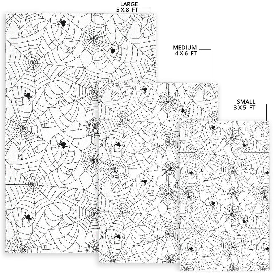 Spider Web Cobweb Pattern White Background Area Rug