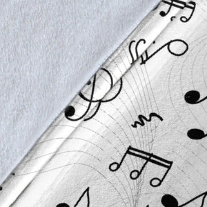Music Notes Pattern Print Design 04 Premium Blanket